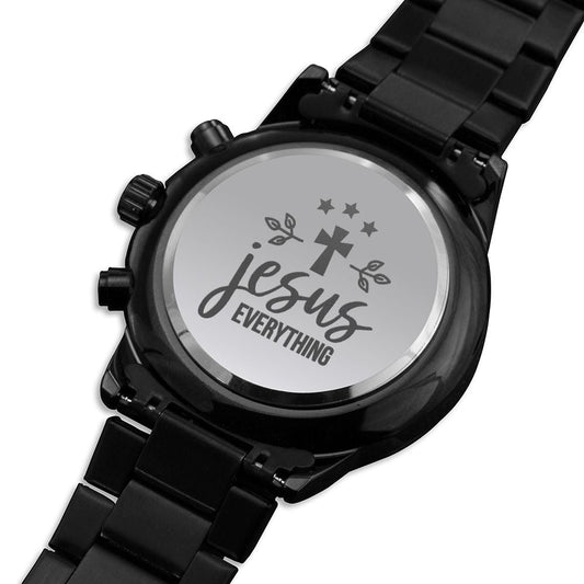 Jesus Everything Engraved Bible Verse Men's Watch Multifunction Stainless Steel W Copper Dial-Express Your Love Gifts