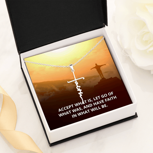 Let Go of What Was Isaiah 43:18-19 Faith Cross Necklace w Inspirational Bible Message Card-Express Your Love Gifts
