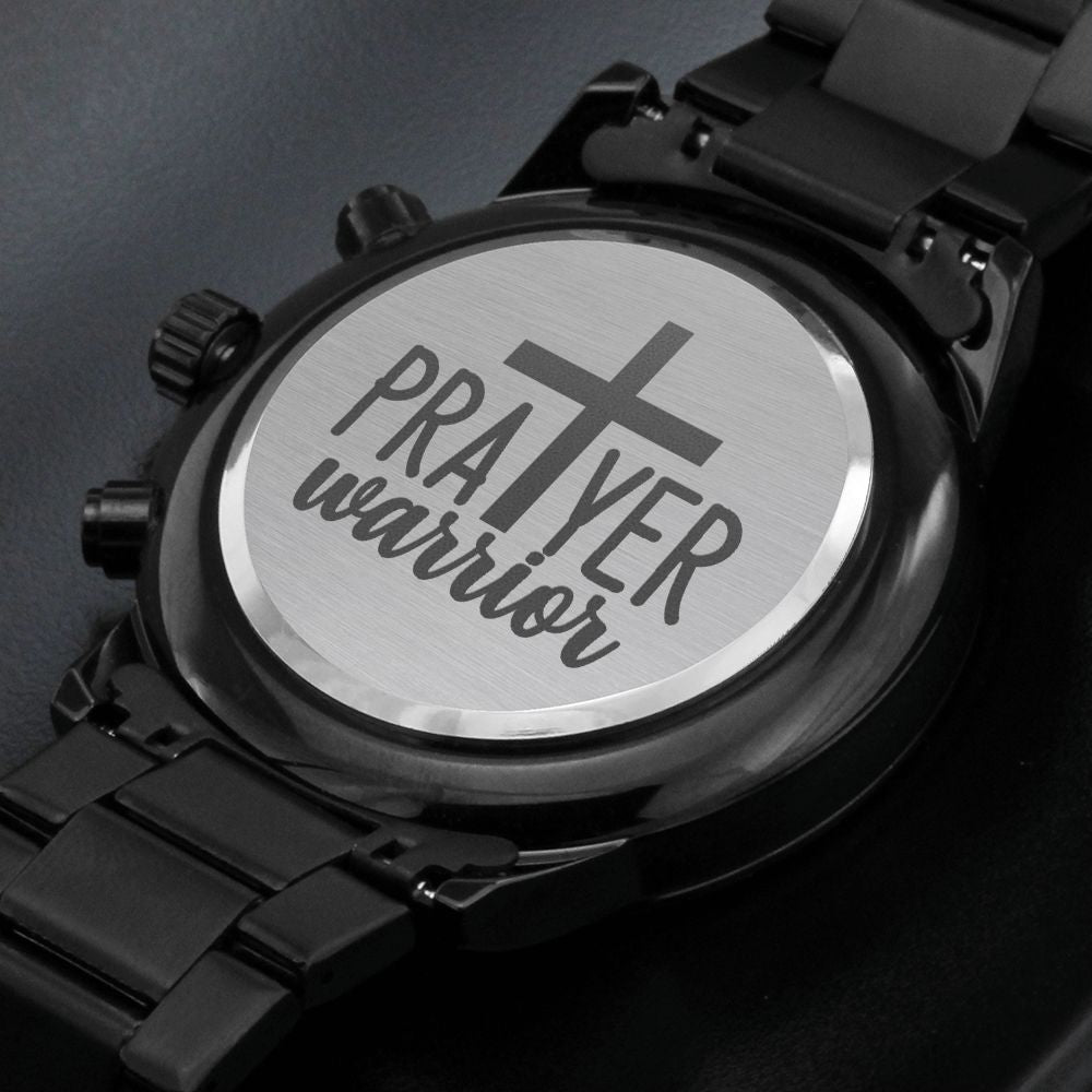 Prayer Warrior Engraved Bible Verse Men's Watch Multifunction Stainless Steel W Copper Dial-Express Your Love Gifts
