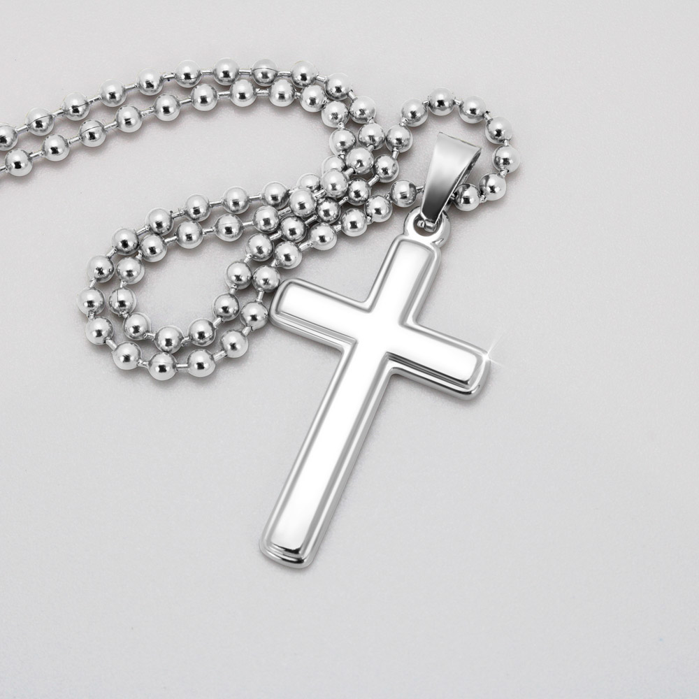 Satisfy Thy Soul Isaiah 58:11 Cross Necklace Message Card W Ball Chain Pendant-Express Your Love Gifts
