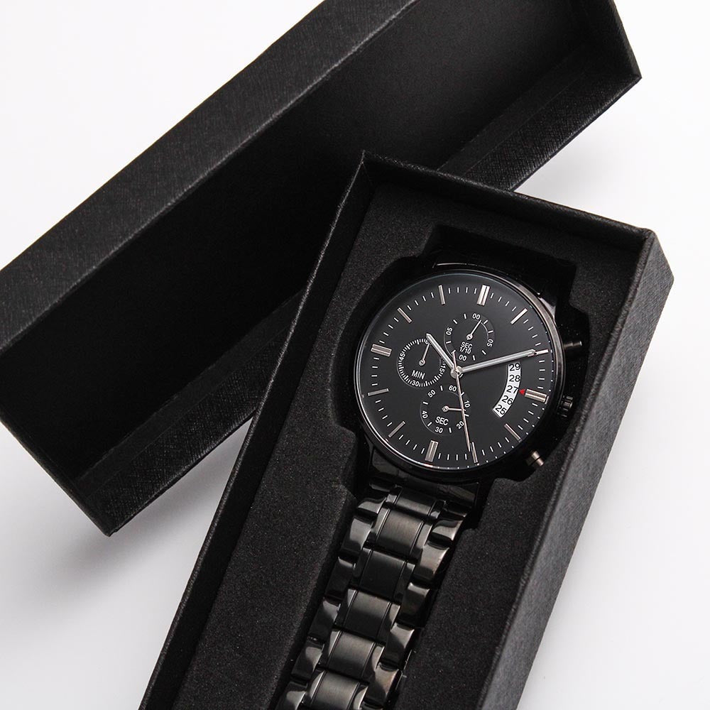 Saved By Grace Engraved Bible Verse Men's Watch Multifunction Stainless Steel W Copper Dial-Express Your Love Gifts
