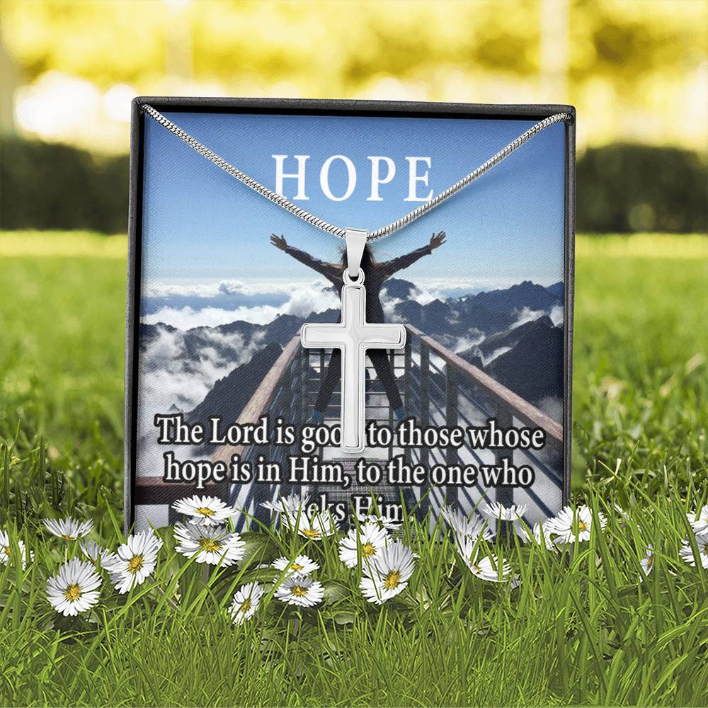 Scripture Card Hope Cross Card Necklace w Stainless Steel Pendant Religious Gift-Express Your Love Gifts