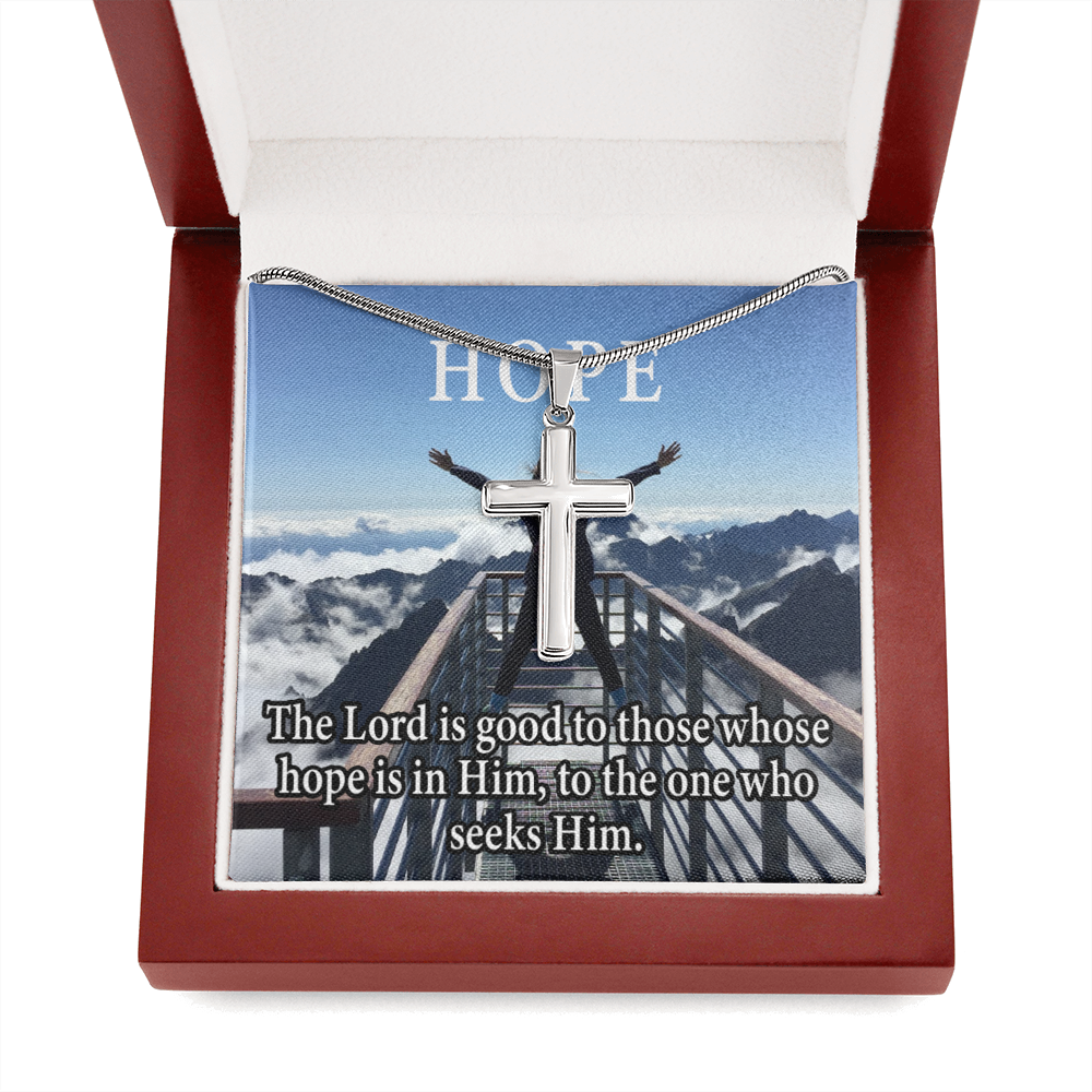 Scripture Card Hope Cross Card Necklace w Stainless Steel Pendant Religious Gift-Express Your Love Gifts