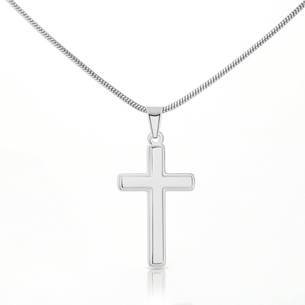 Scripture Card Lord Is My Salvation Psalm 27:1 Cross Card Necklace w Stainless Steel Pendant Religious Gift-Express Your Love Gifts