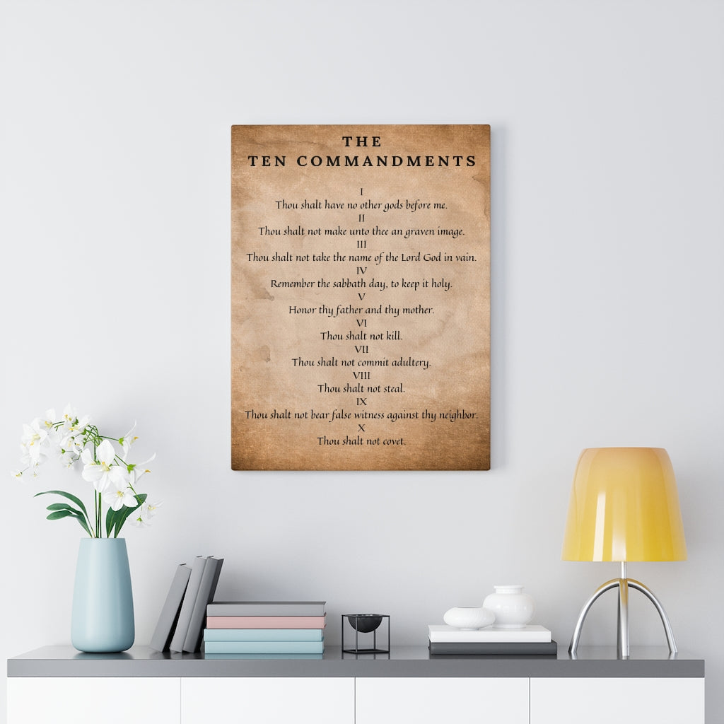 Scripture Walls 10 Commandments Bible Verse Canvas Christian Wall Art Ready to Hang Unframed-Express Your Love Gifts