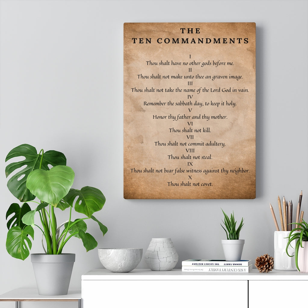 Scripture Walls 10 Commandments Bible Verse Canvas Christian Wall Art Ready to Hang Unframed-Express Your Love Gifts