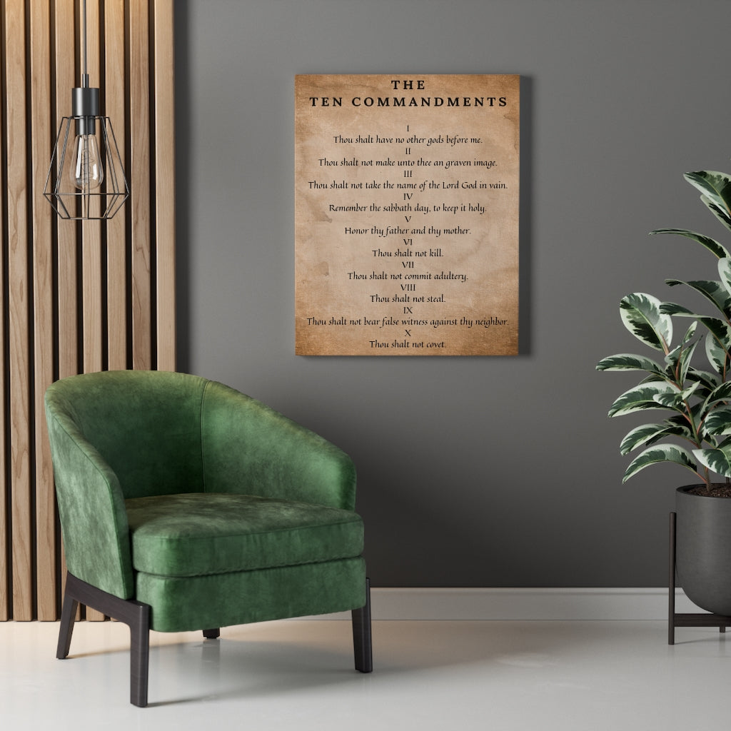 Scripture Walls 10 Commandments Bible Verse Canvas Christian Wall Art Ready to Hang Unframed-Express Your Love Gifts