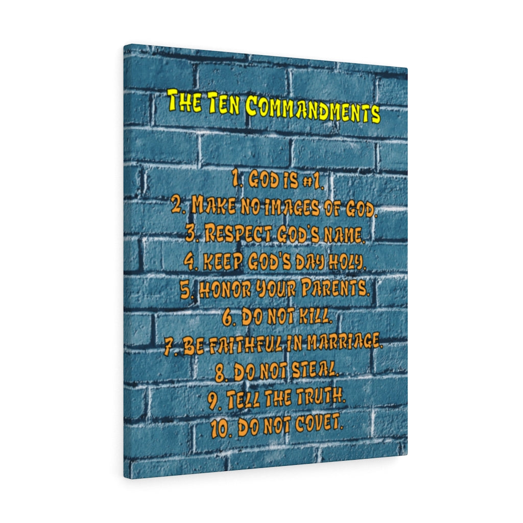 10 Commandments For School Brick Wall Christian Wall Art Print Ready to Hang Unframed-Express Your Love Gifts