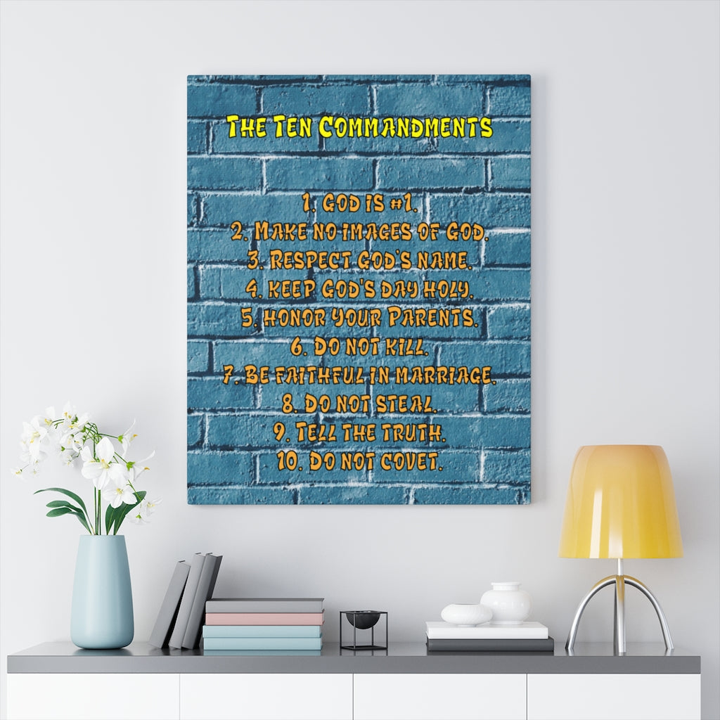 Scripture Walls 10 Commandments For School Brick Wall Christian Wall Art Print Ready to Hang Unframed-Express Your Love Gifts