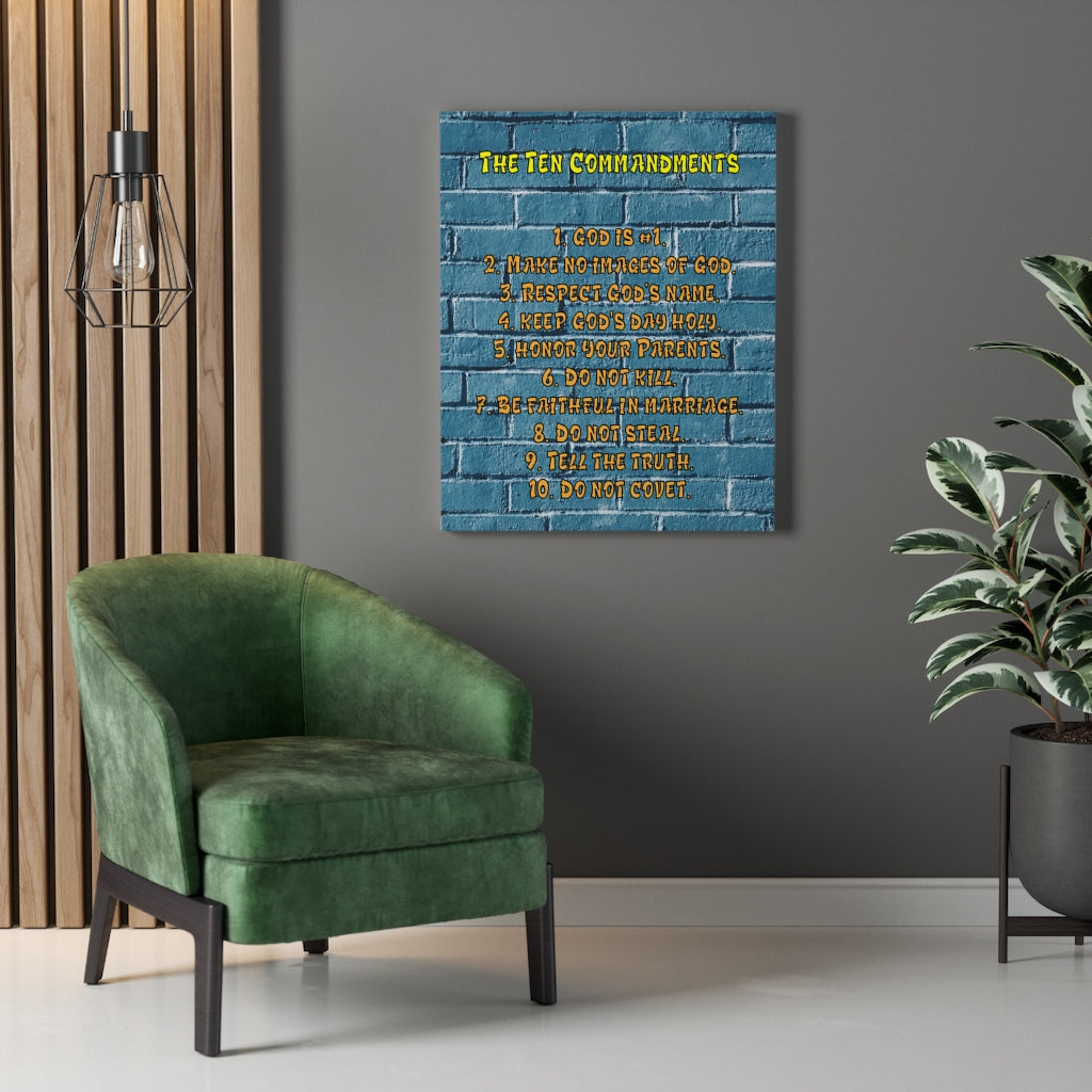 Scripture Walls 10 Commandments For School Brick Wall Christian Wall Art Print Ready to Hang Unframed-Express Your Love Gifts
