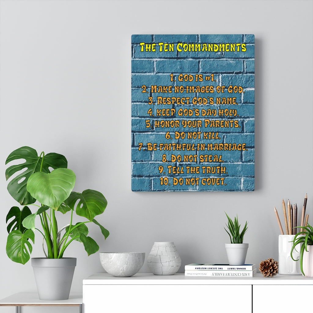Scripture Walls 10 Commandments For School Brick Wall Christian Wall Art Print Ready to Hang Unframed-Express Your Love Gifts