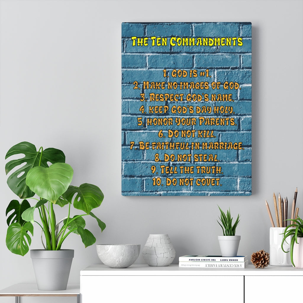 Scripture Walls 10 Commandments For School Brick Wall Christian Wall Art Print Ready to Hang Unframed-Express Your Love Gifts