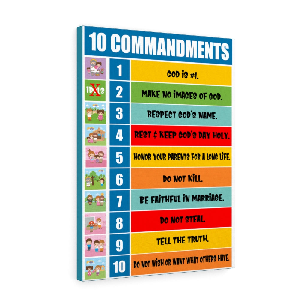 10 Commandments Sunday School Christian Home Decor Bible Art Unframed-Express Your Love Gifts
