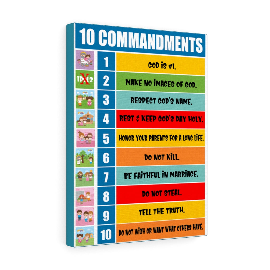 Scripture Walls 10 Commandments Sunday School Christian Home Decor Bible Art Unframed-Express Your Love Gifts