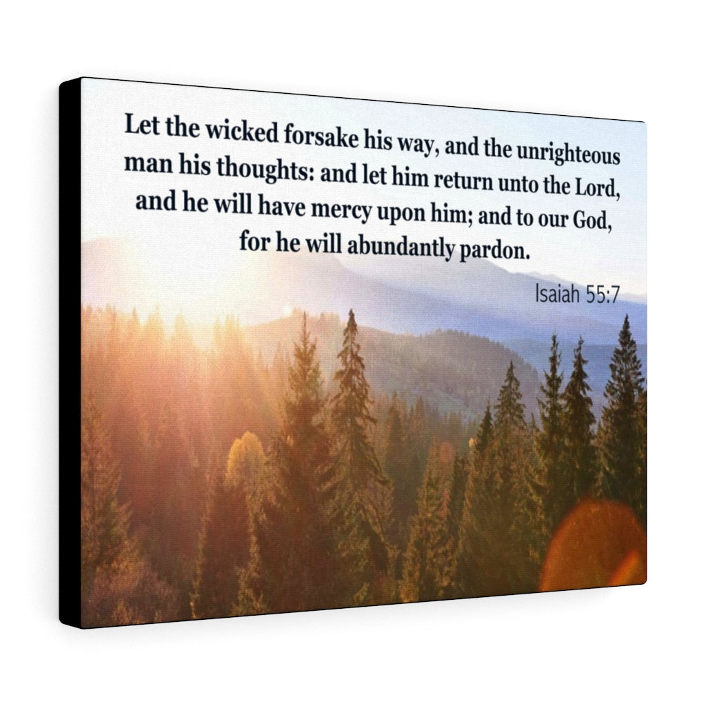 Abundantly Pardon Isaiah 55:7 Bible Verse Canvas Christian Wall Art Ready to Hang Unframed-Express Your Love Gifts