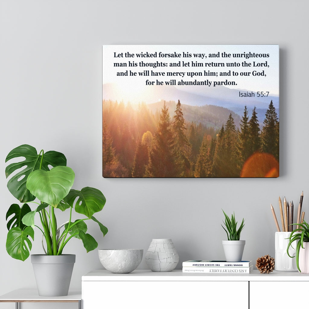 Scripture Walls Abundantly Pardon Isaiah 55:7 Bible Verse Canvas Christian Wall Art Ready to Hang Unframed-Express Your Love Gifts