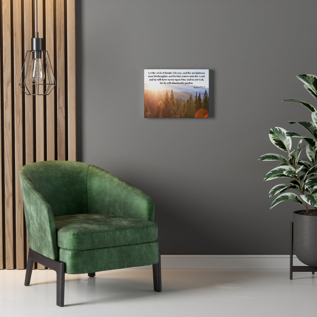 Scripture Walls Abundantly Pardon Isaiah 55:7 Bible Verse Canvas Christian Wall Art Ready to Hang Unframed-Express Your Love Gifts