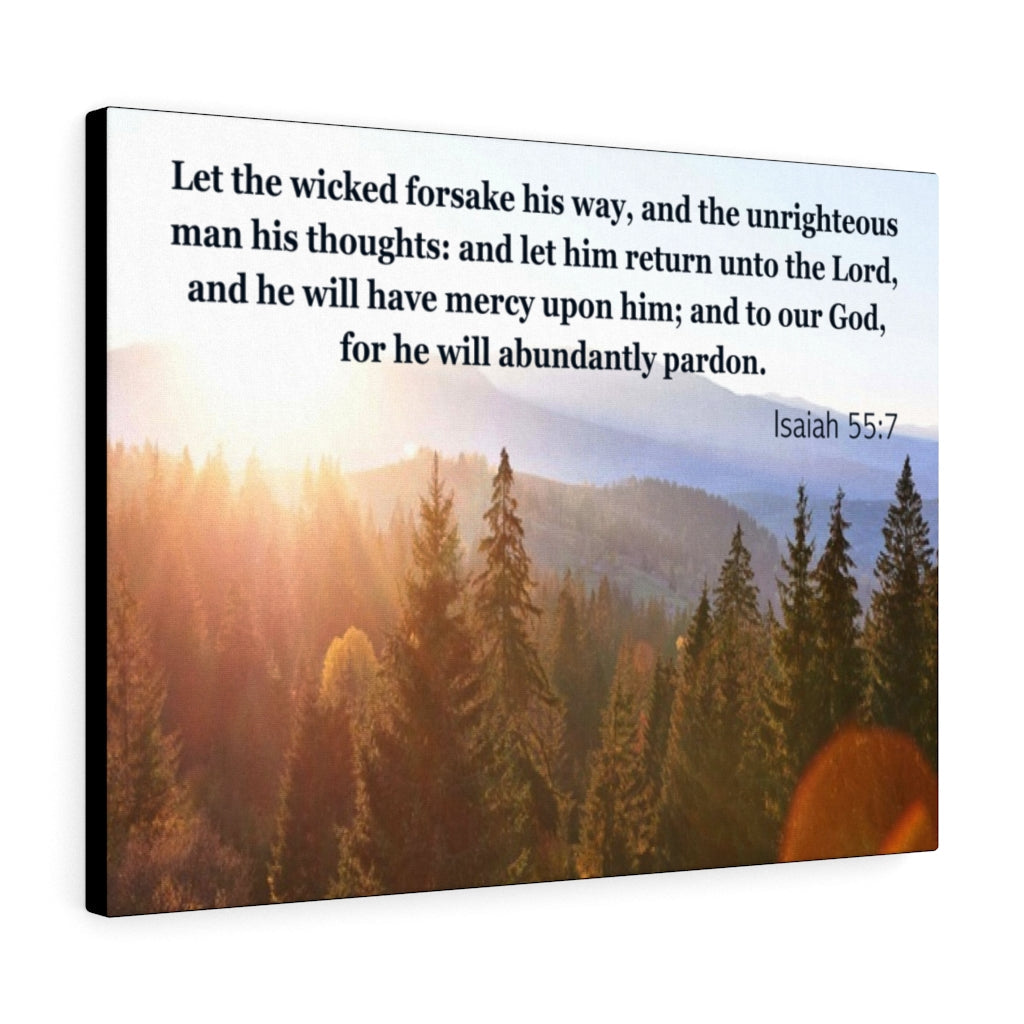 Scripture Walls Abundantly Pardon Isaiah 55:7 Bible Verse Canvas Christian Wall Art Ready to Hang Unframed-Express Your Love Gifts