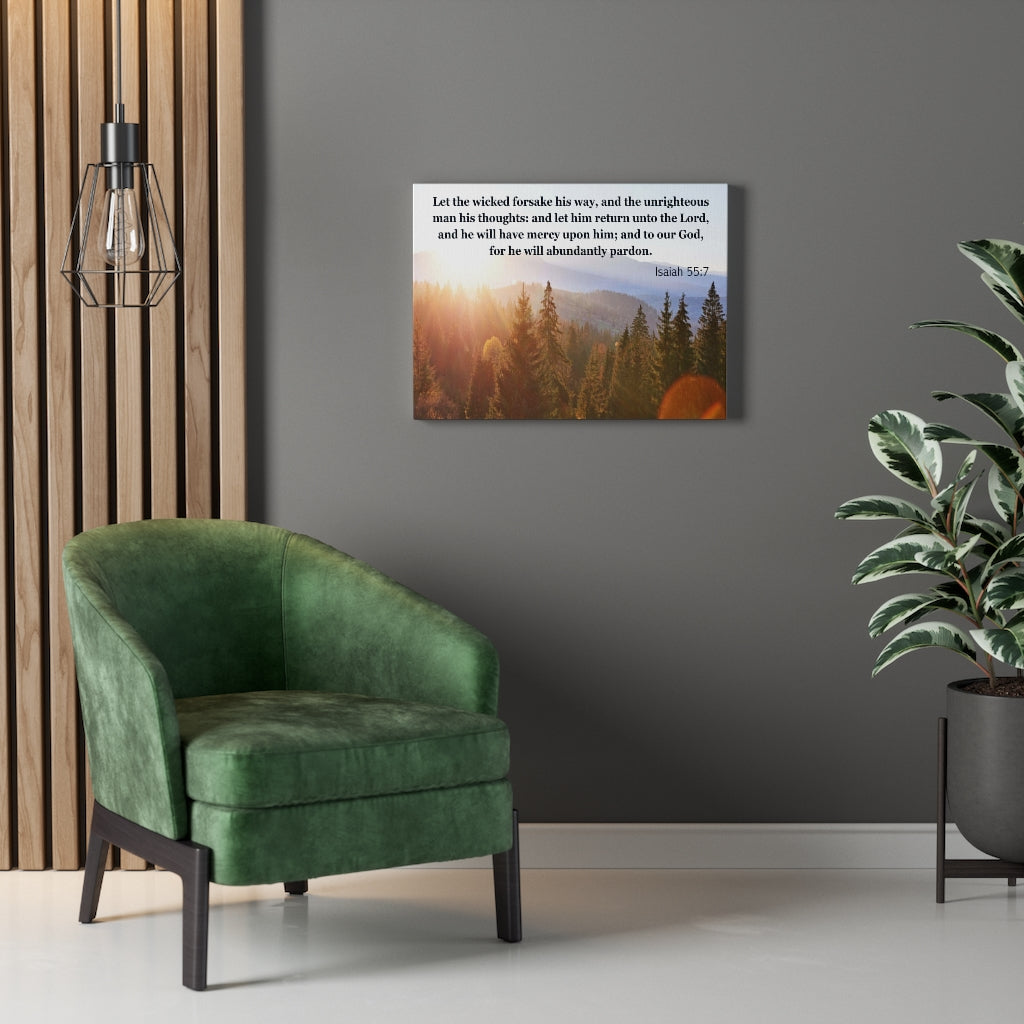 Scripture Walls Abundantly Pardon Isaiah 55:7 Bible Verse Canvas Christian Wall Art Ready to Hang Unframed-Express Your Love Gifts