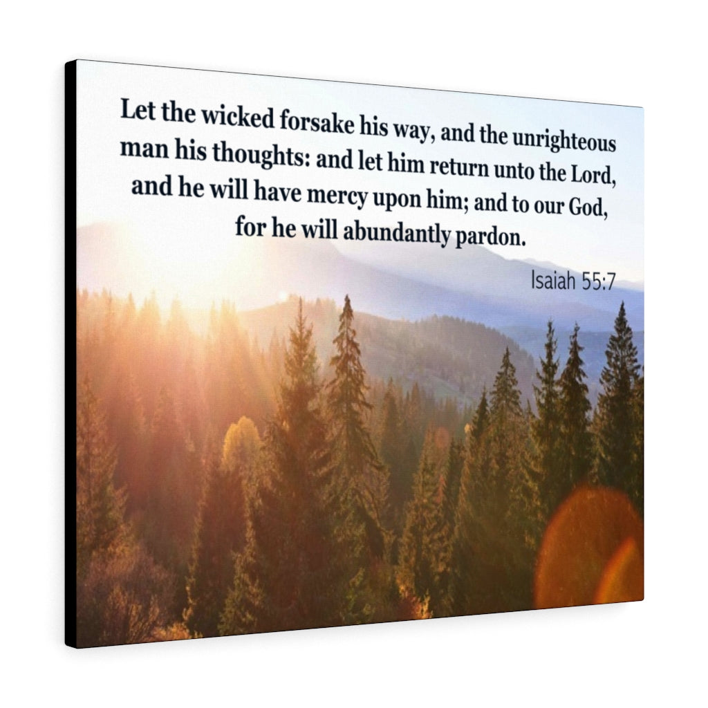 Scripture Walls Abundantly Pardon Isaiah 55:7 Bible Verse Canvas Christian Wall Art Ready to Hang Unframed-Express Your Love Gifts