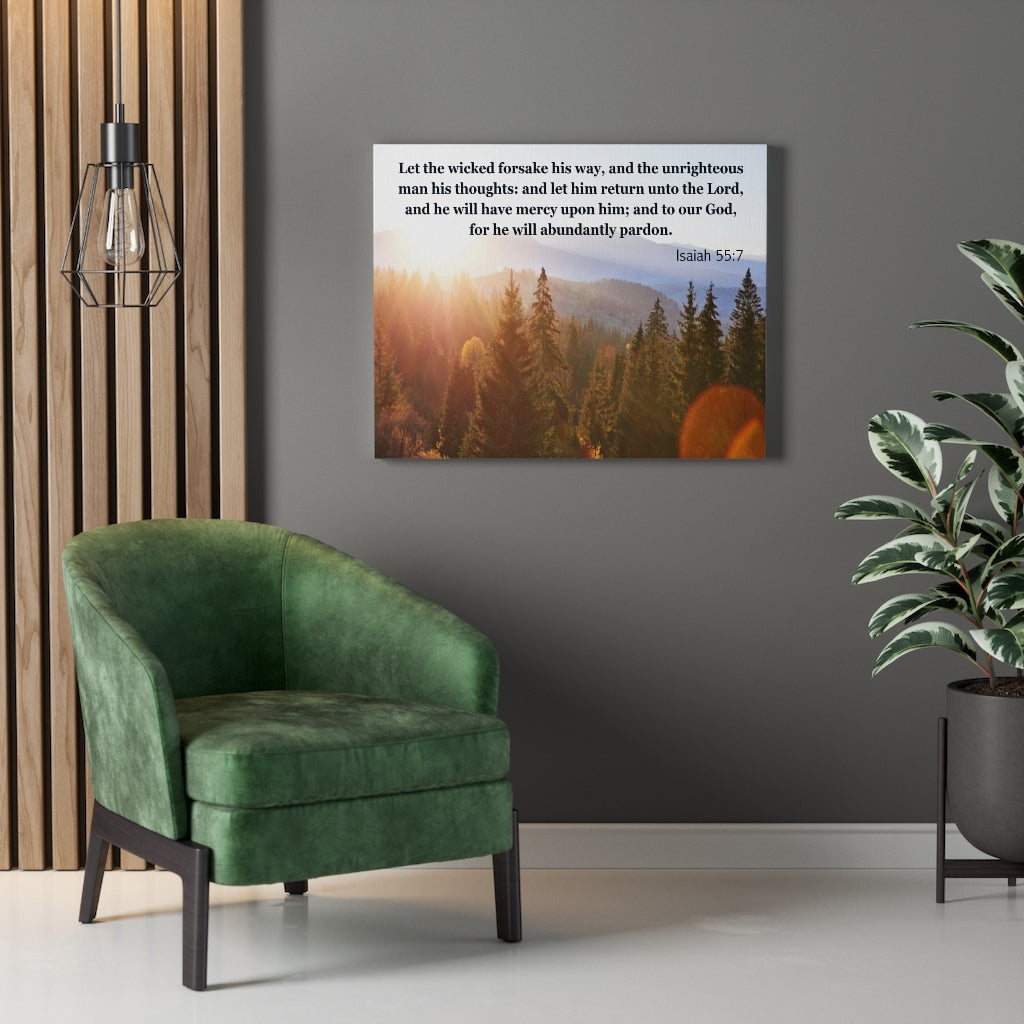 Scripture Walls Abundantly Pardon Isaiah 55:7 Bible Verse Canvas Christian Wall Art Ready to Hang Unframed-Express Your Love Gifts