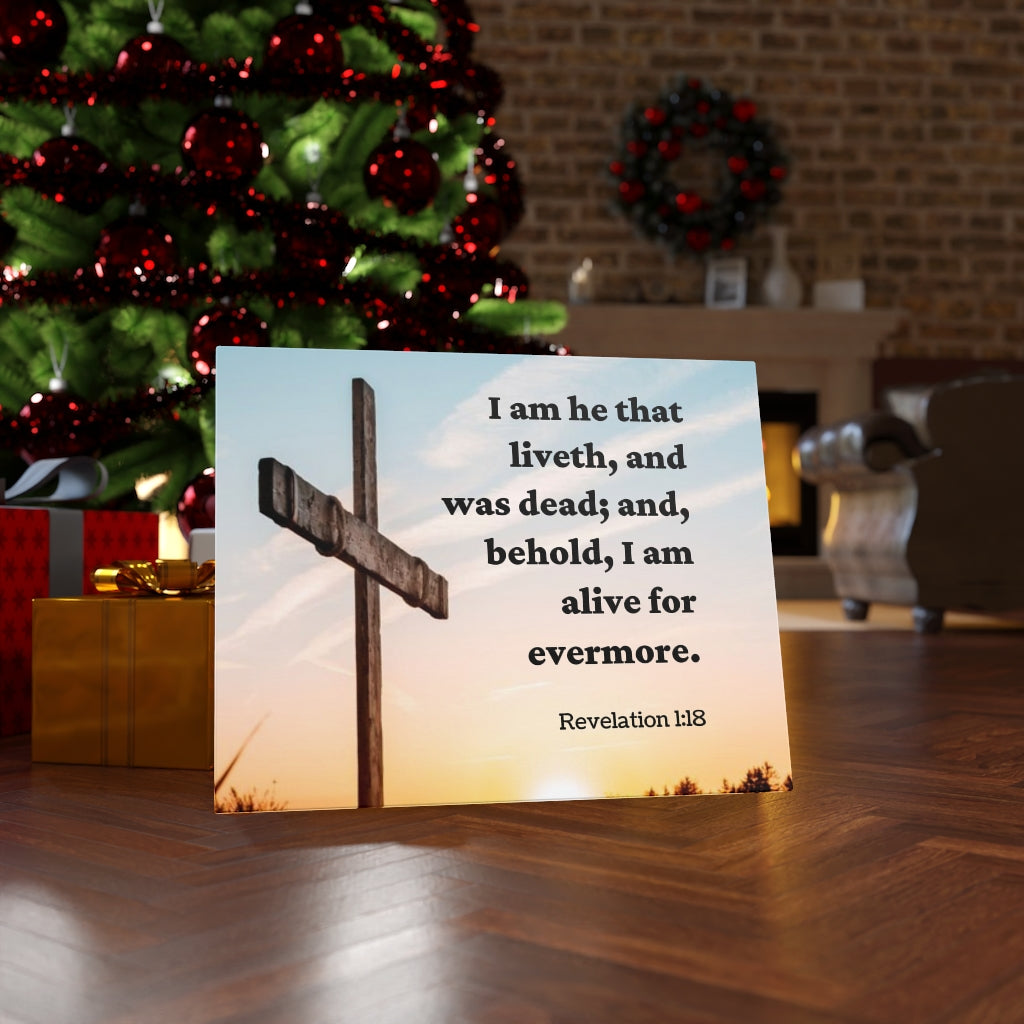 Alive Revelation 1:18 Bible Verse Canvas Christian Wall Art Ready to Hang Unframed-Express Your Love Gifts