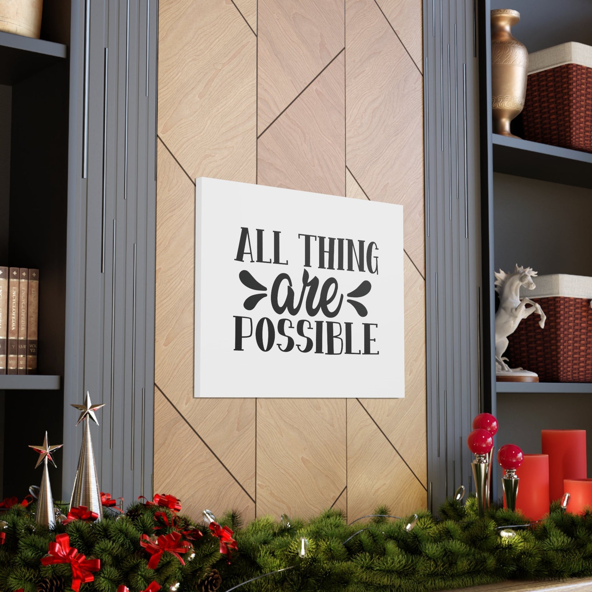 All Things Are Possible Matthew 19:26 Christian Wall Art Bible Verse Print Ready to Hang Unframed-Express Your Love Gifts