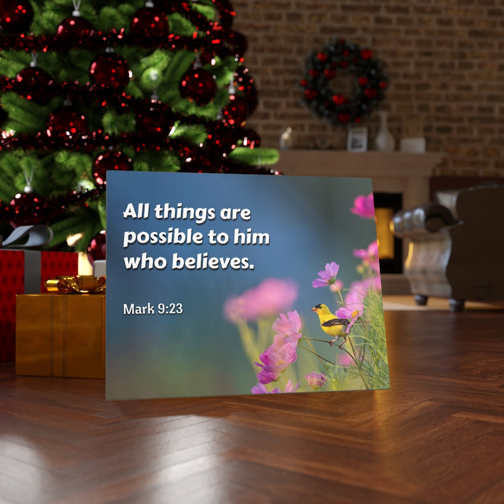 All Things Mark 9:23 Bible Verse Canvas Christian Wall Art Ready to Hang Unframed-Express Your Love Gifts