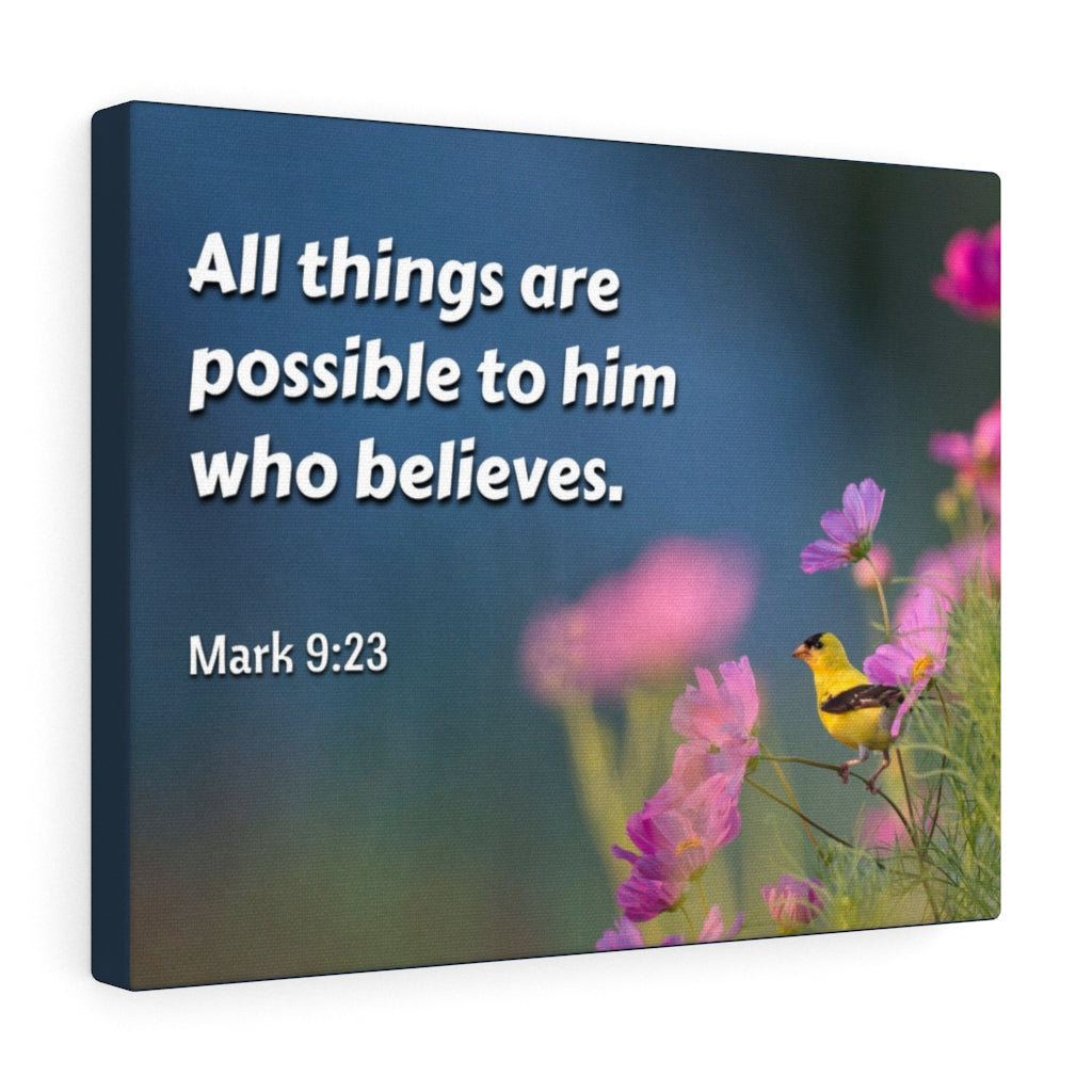 All Things Mark 9:23 Bible Verse Canvas Christian Wall Art Ready to Hang Unframed-Express Your Love Gifts