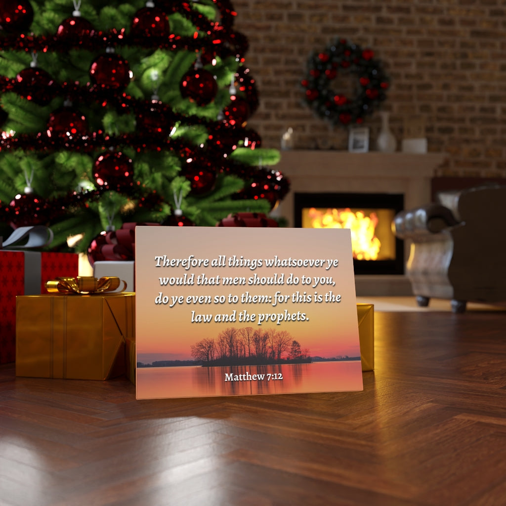 All Things Matthew 7:12 Bible Verse Canvas Christian Wall Art Ready to Hang Unframed-Express Your Love Gifts