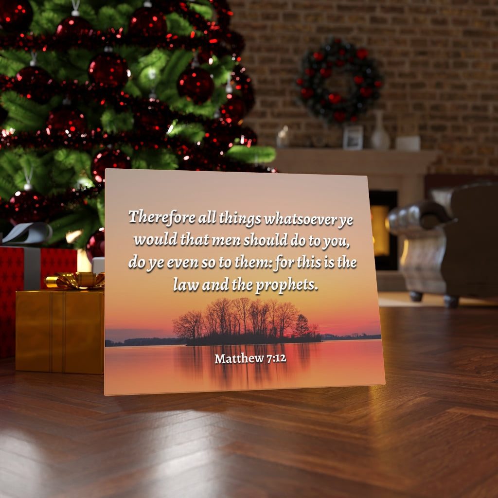 All Things Matthew 7:12 Bible Verse Canvas Christian Wall Art Ready to Hang Unframed-Express Your Love Gifts
