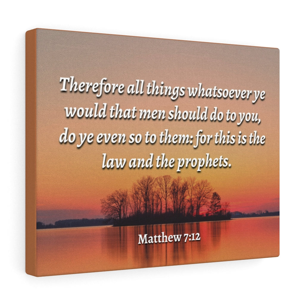 All Things Matthew 7:12 Bible Verse Canvas Christian Wall Art Ready to Hang Unframed-Express Your Love Gifts