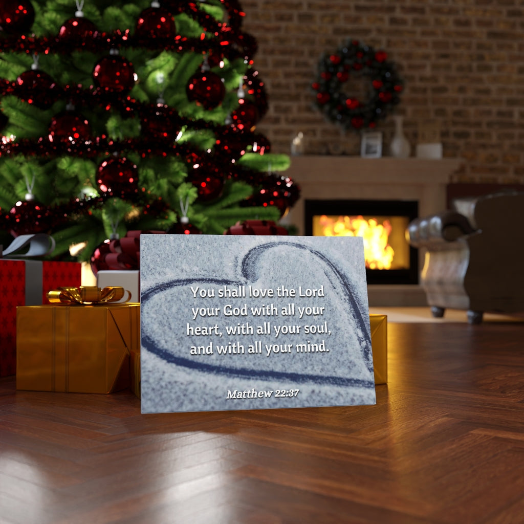 All Thy Heart Matthew 22:37 Bible Verse Canvas Christian Wall Art Ready to Hang Unframed-Express Your Love Gifts
