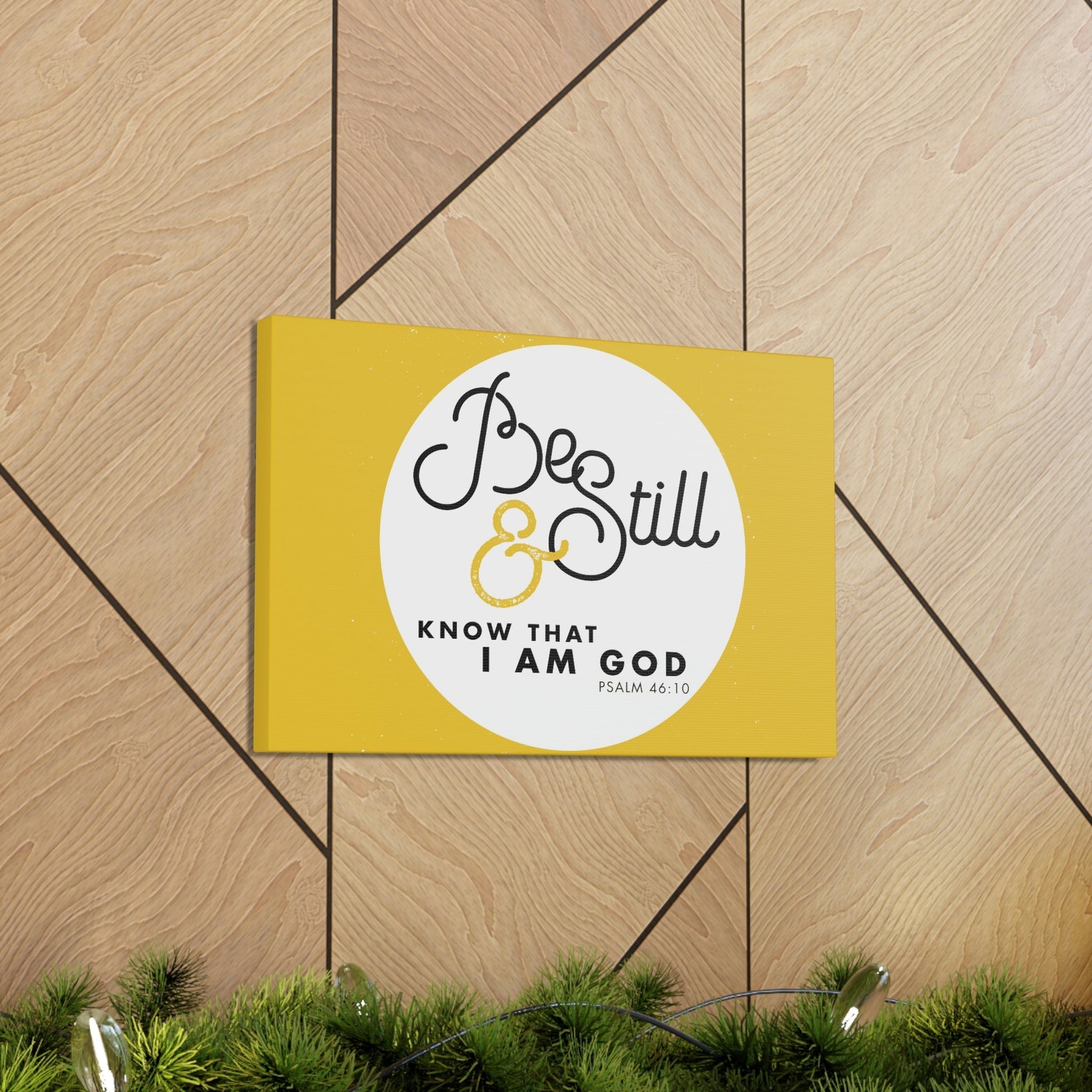 Be Still And Know Psalm 46:10 Yellow Christian Wall Art Bible Verse Print Ready To Hang Unframed-Express Your Love Gifts