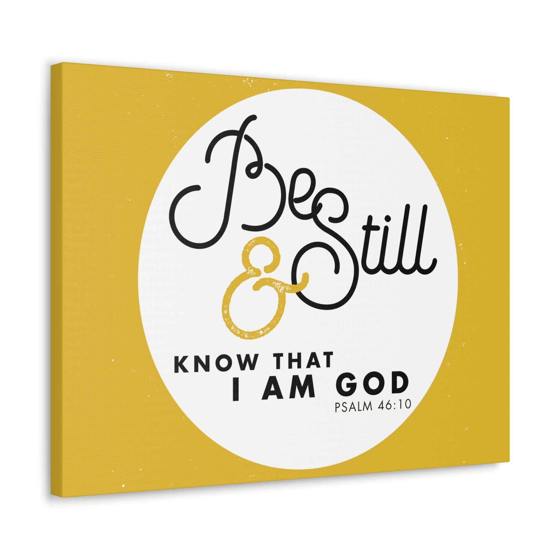 Be Still And Know Psalm 46:10 Yellow Christian Wall Art Bible Verse Print Ready To Hang Unframed-Express Your Love Gifts