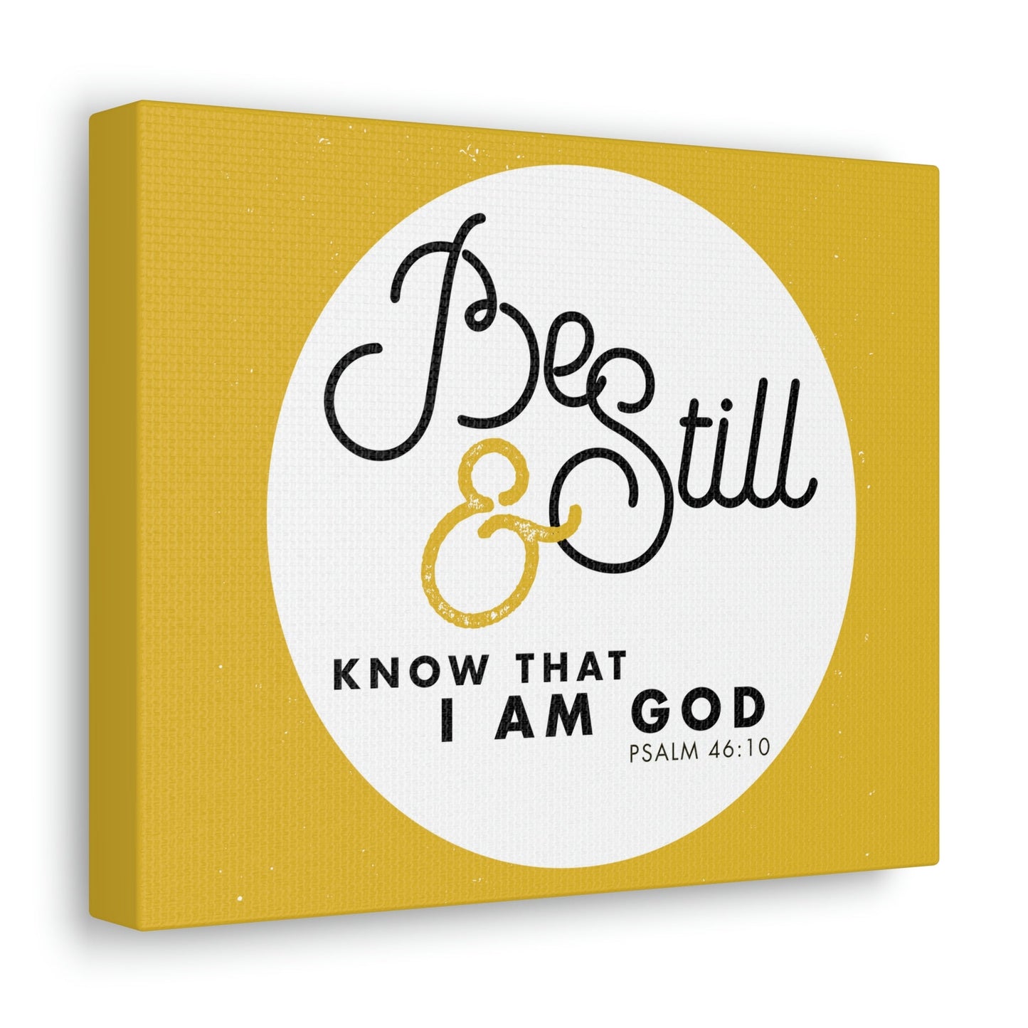 Be Still And Know Psalm 46:10 Yellow Christian Wall Art Bible Verse Print Ready To Hang Unframed-Express Your Love Gifts