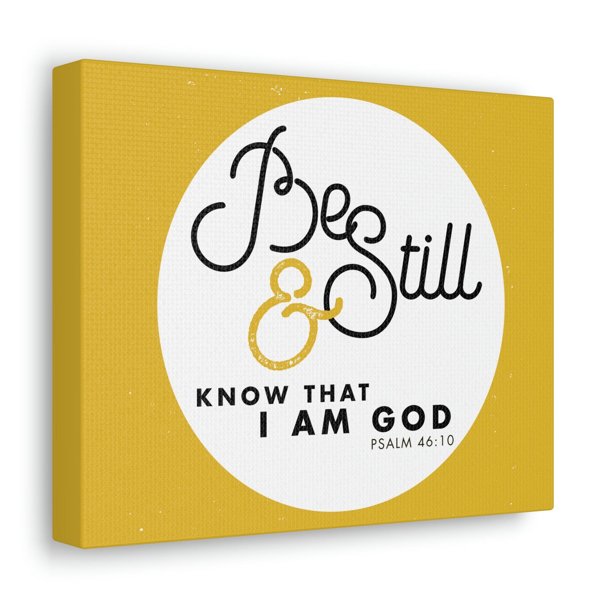 Be Still And Know Psalm 46:10 Yellow Christian Wall Art Bible Verse Print Ready To Hang Unframed-Express Your Love Gifts