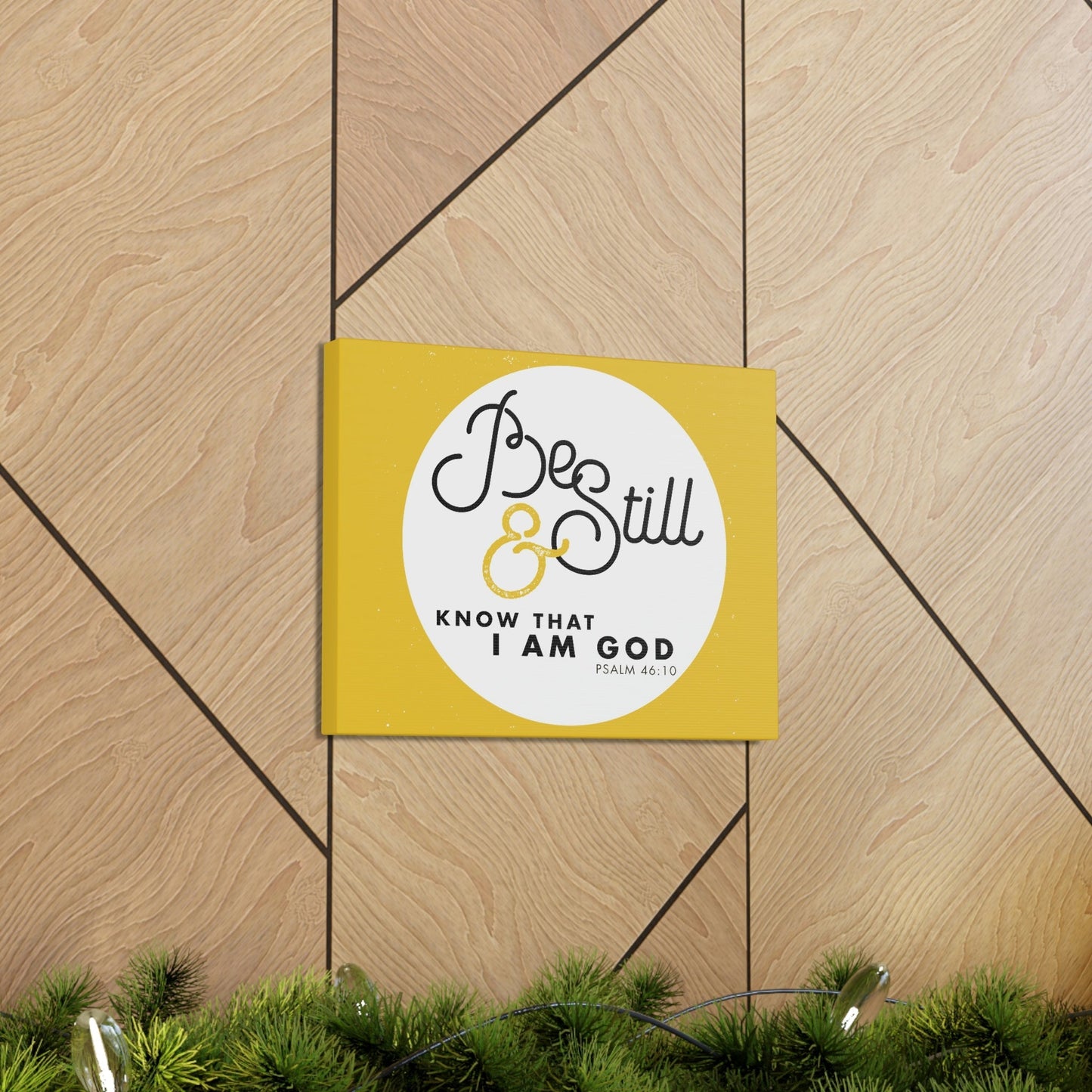 Be Still And Know Psalm 46:10 Yellow Christian Wall Art Bible Verse Print Ready To Hang Unframed-Express Your Love Gifts