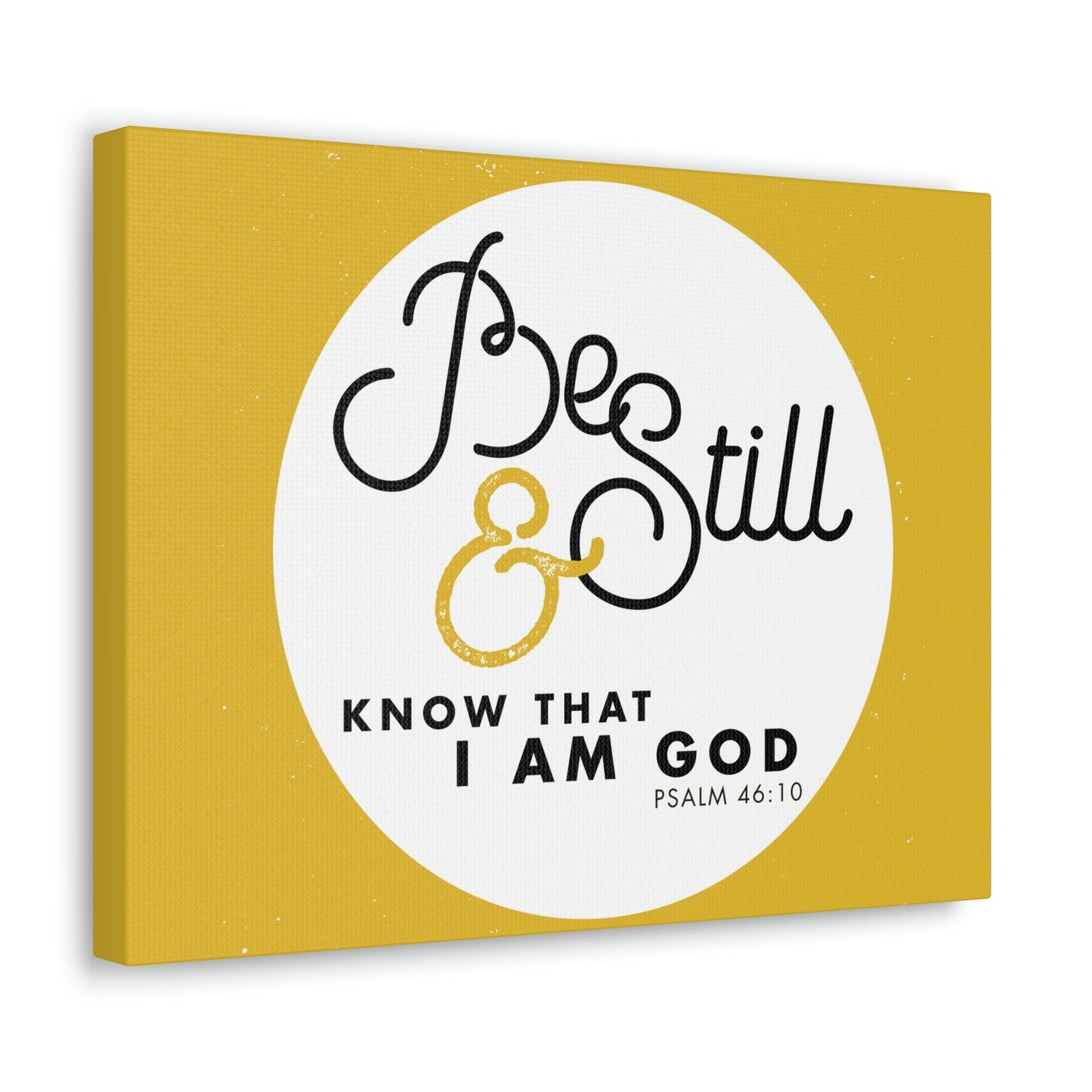 Be Still And Know Psalm 46:10 Yellow Christian Wall Art Bible Verse Print Ready To Hang Unframed-Express Your Love Gifts
