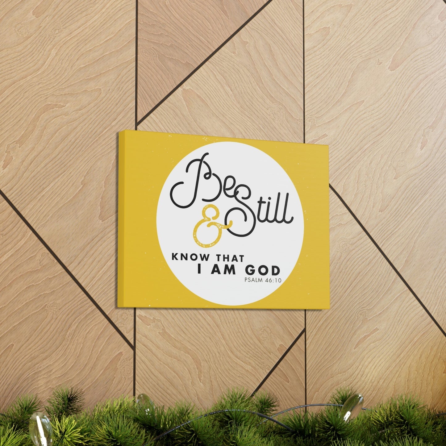 Be Still And Know Psalm 46:10 Yellow Christian Wall Art Bible Verse Print Ready To Hang Unframed-Express Your Love Gifts