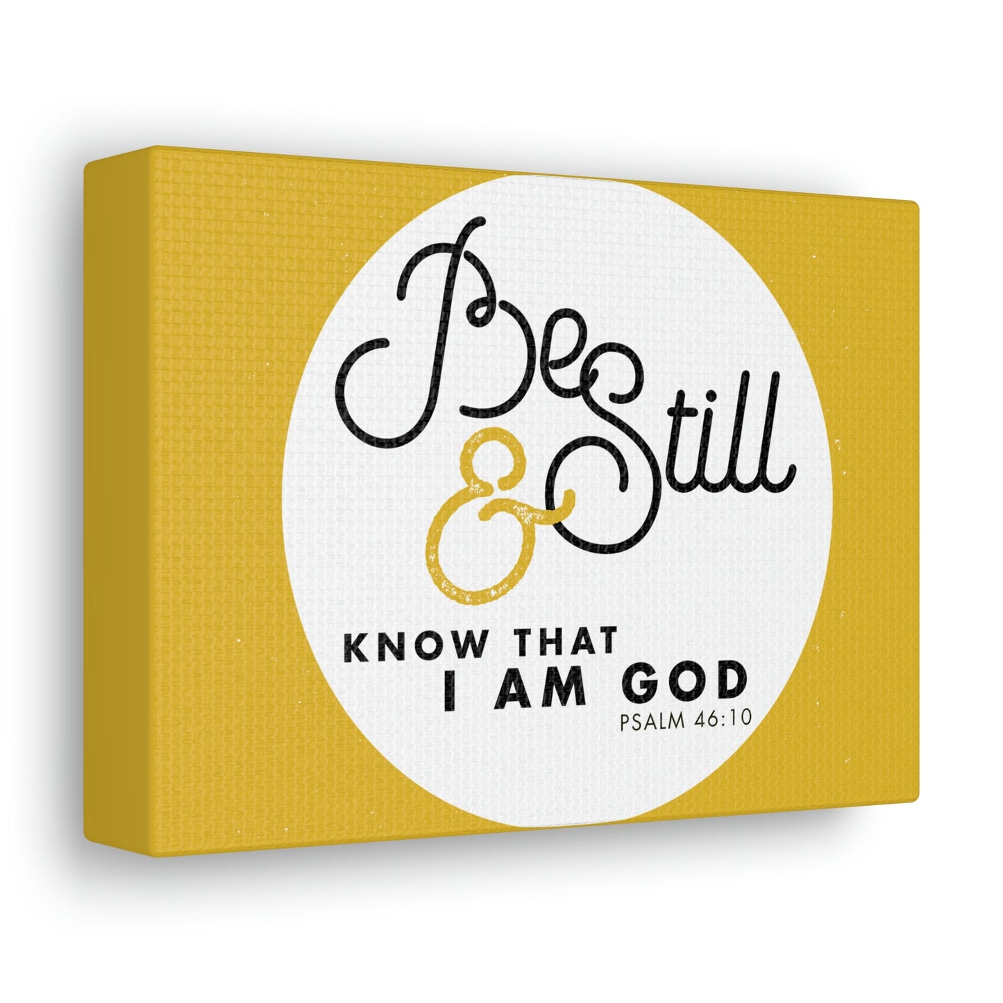 Be Still And Know Psalm 46:10 Yellow Christian Wall Art Bible Verse Print Ready To Hang Unframed-Express Your Love Gifts