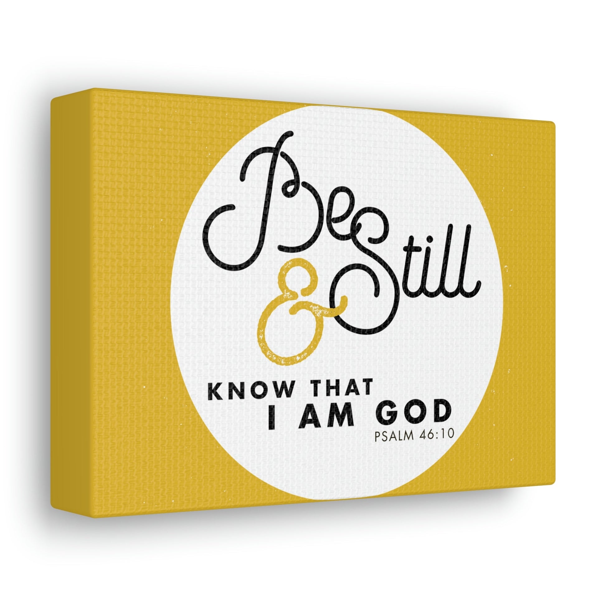 Be Still And Know Psalm 46:10 Yellow Christian Wall Art Bible Verse Print Ready To Hang Unframed-Express Your Love Gifts