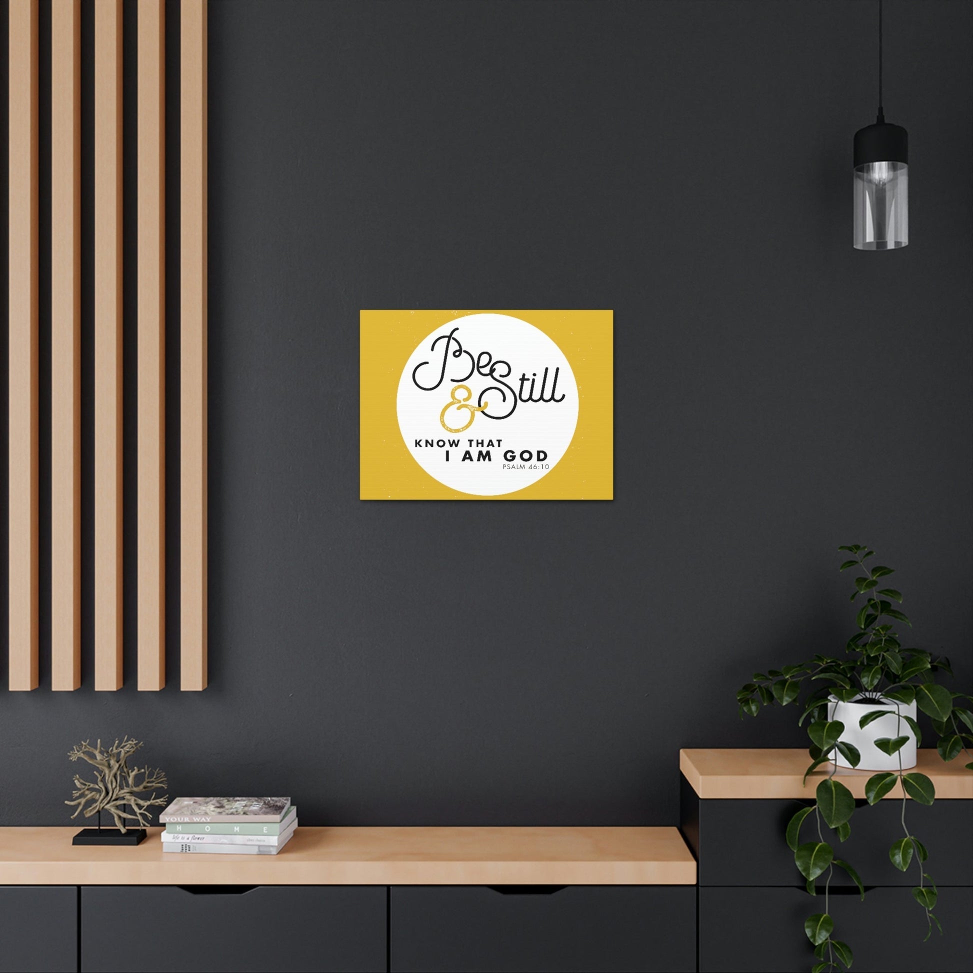 Be Still And Know Psalm 46:10 Yellow Christian Wall Art Bible Verse Print Ready To Hang Unframed-Express Your Love Gifts