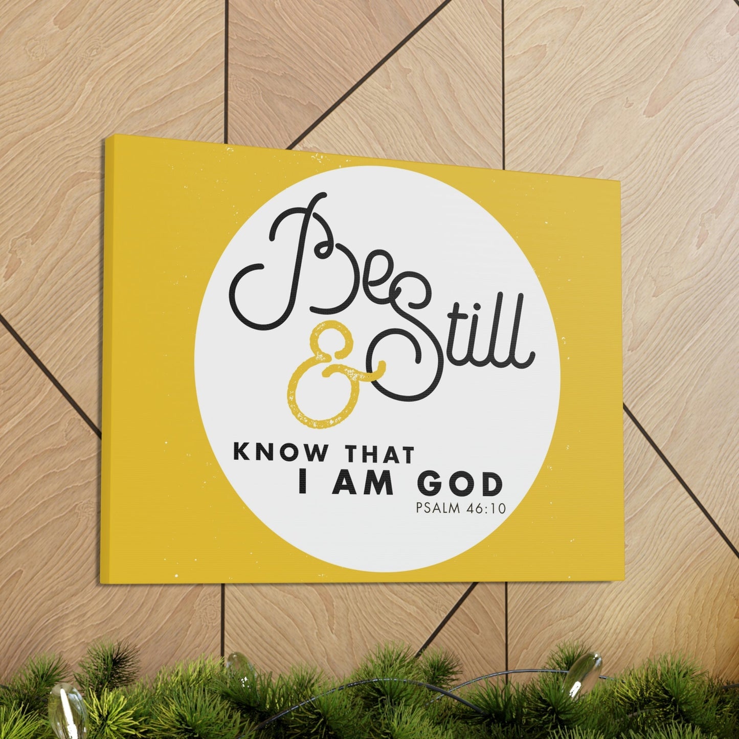 Be Still And Know Psalm 46:10 Yellow Christian Wall Art Bible Verse Print Ready To Hang Unframed-Express Your Love Gifts