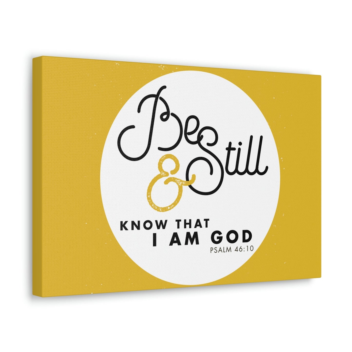 Be Still And Know Psalm 46:10 Yellow Christian Wall Art Bible Verse Print Ready To Hang Unframed-Express Your Love Gifts