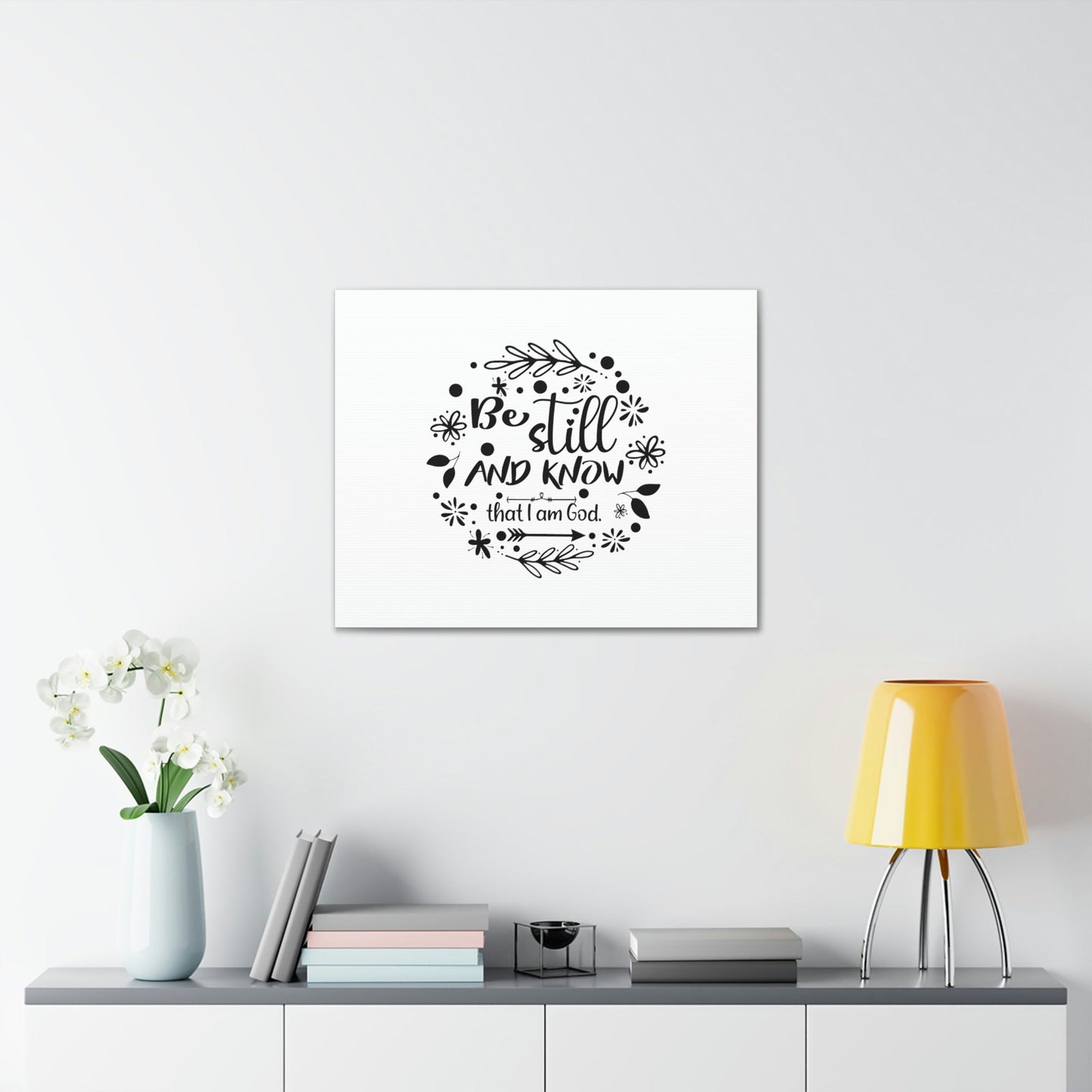 Be Still And Know That I Am God Psalm 46:10 Circle Christian Wall Art Bible Verse Print Ready to Hang Unframed-Express Your Love Gifts