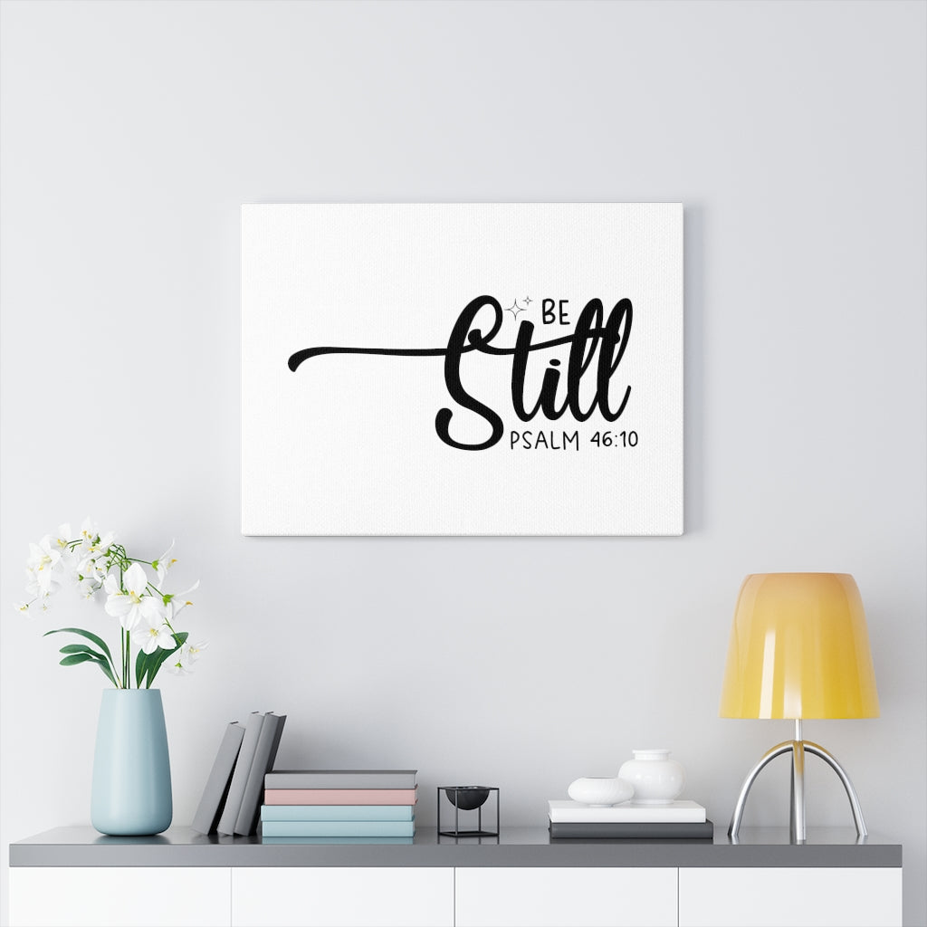 Be Still Star Psalm 46:10 Bible Verse Canvas Christian Wall Art Ready to Hang Unframed-Express Your Love Gifts