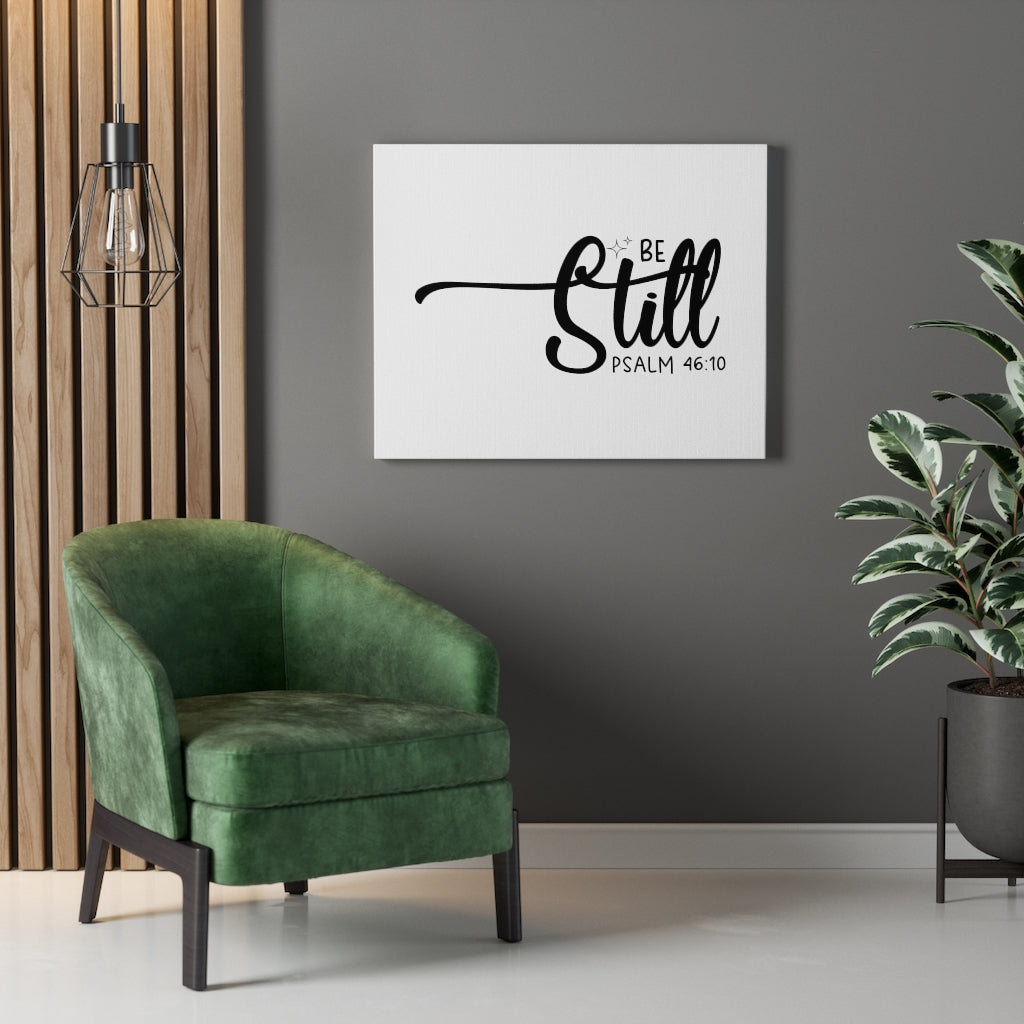 Be Still Star Psalm 46:10 Bible Verse Canvas Christian Wall Art Ready to Hang Unframed-Express Your Love Gifts