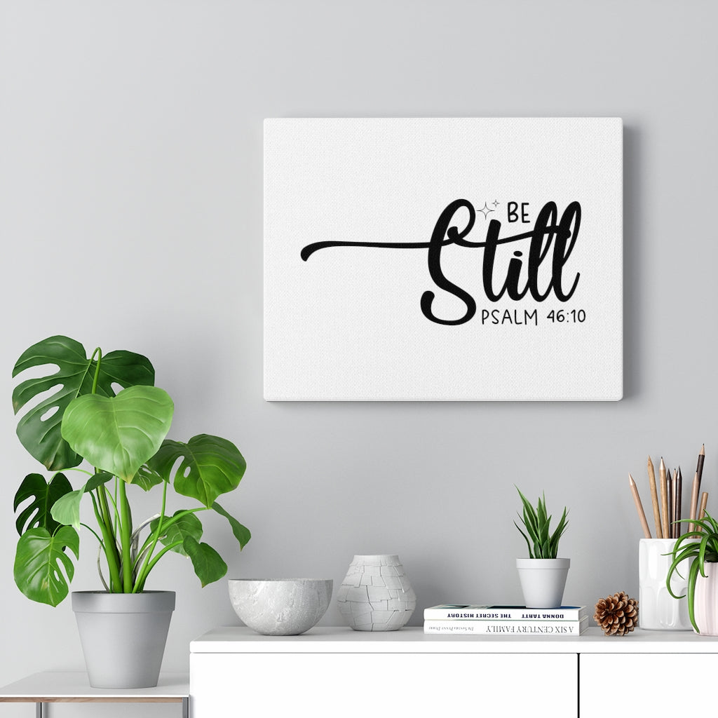 Be Still Star Psalm 46:10 Bible Verse Canvas Christian Wall Art Ready to Hang Unframed-Express Your Love Gifts