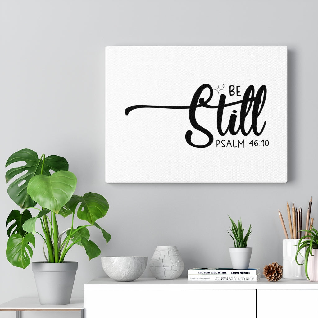 Be Still Star Psalm 46:10 Bible Verse Canvas Christian Wall Art Ready to Hang Unframed-Express Your Love Gifts